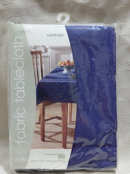 Home Other - NOS Fabric Tablecloth Saratoga Oblong 52 X 70 In Skipper Blue 100% Cotton